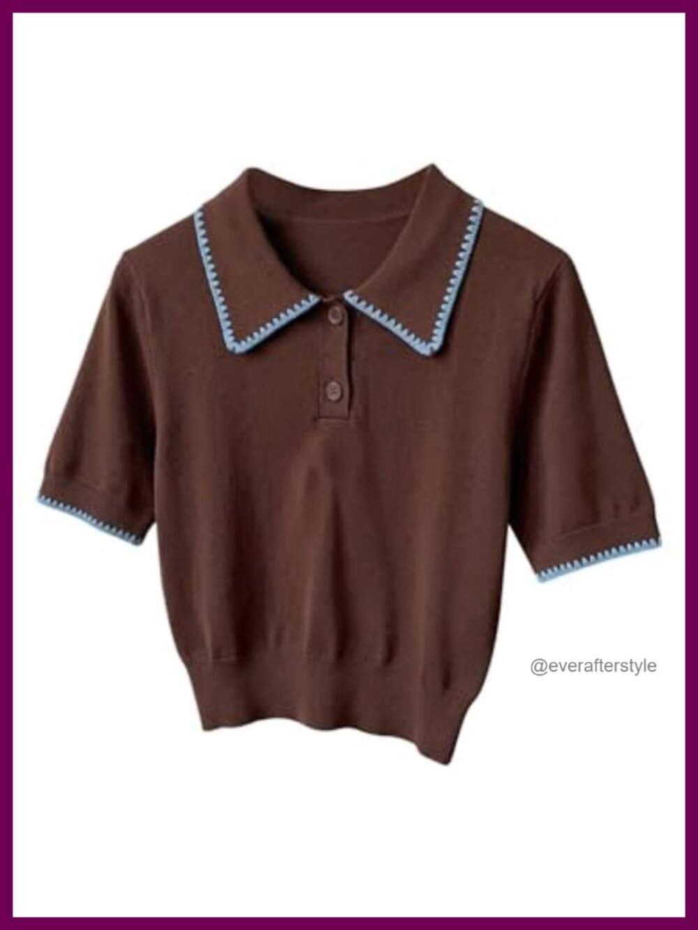Cropped Button Up Collared Knit Top Short Sleeve Vintage Retro Summer Sweater